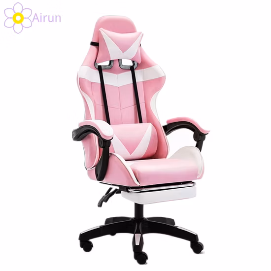 Luxury Gaming with Footrest Computer Massage Leather Black Pink Racing Gaming Chair