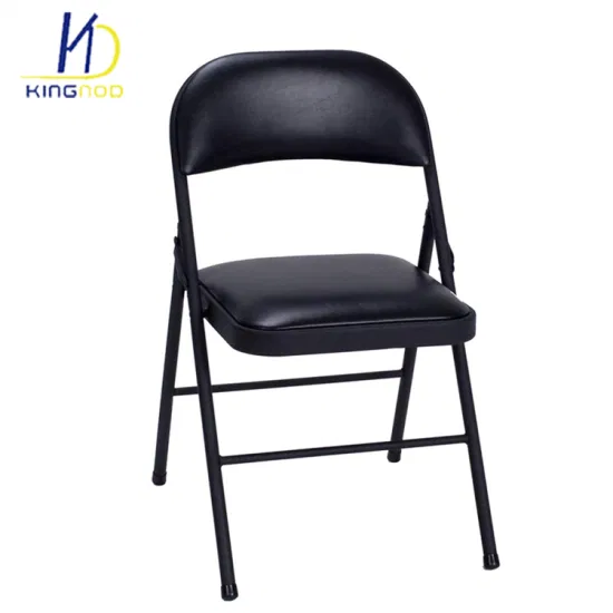 Оптовая торговля коммерческий внутренний складной складной стул/стул для конференций/черный металлический стул из искусственной кожи Цена для мебели для конференций/банкетов/офиса/посетителей/кейтеринговой мебели